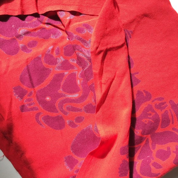 Casual Movements Sarong Wrap beach cover up bright red. - Picture 6 of 10